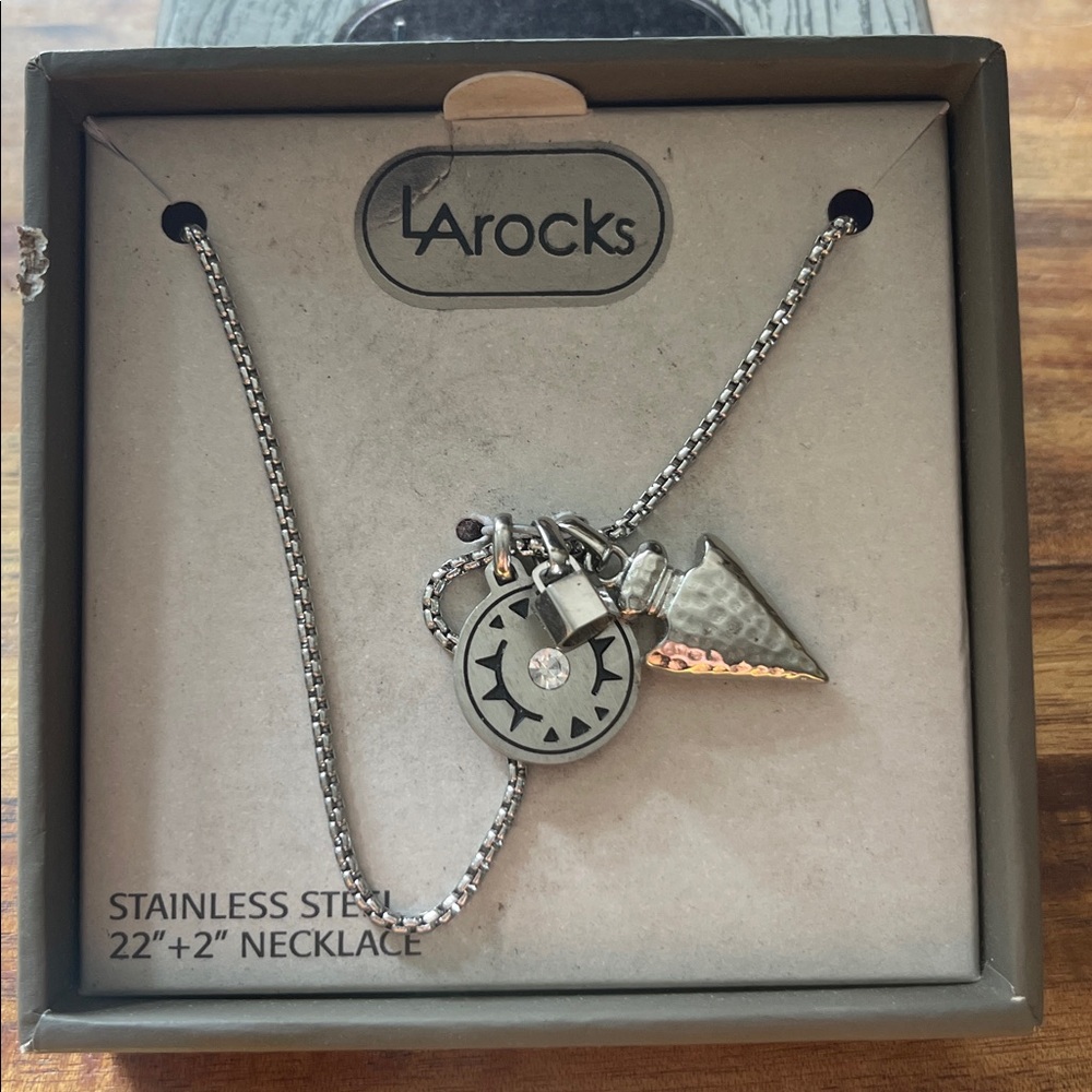 Larocks Stainless Steel 22” + 2” Necklace.